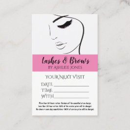 Terminierungskarte Eyebrows Eyelashes Salon Visitenkarte