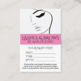 Terminierungskarte Eyebrows Eyelashes Salon Visitenkarte