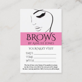 Terminierungskarte Eyebrows Eyelashes Salon Visitenkarte