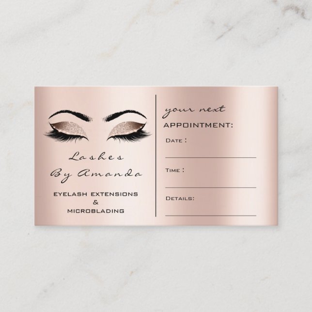 Terminierungskarte Makeup Artist Black Rose Lashes Terminkarte (Vorderseite)