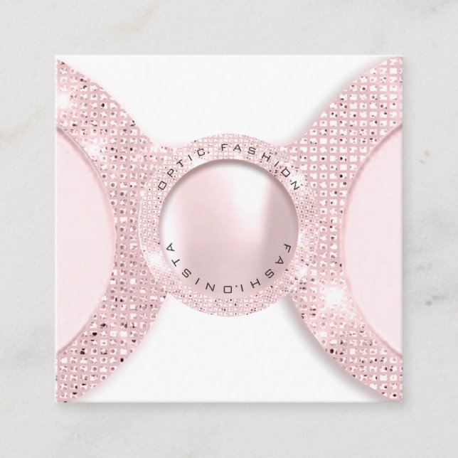 Terminierungskarte Optische Rose Glitzer Pearl Telefonnummerkarte (Vorderseite)