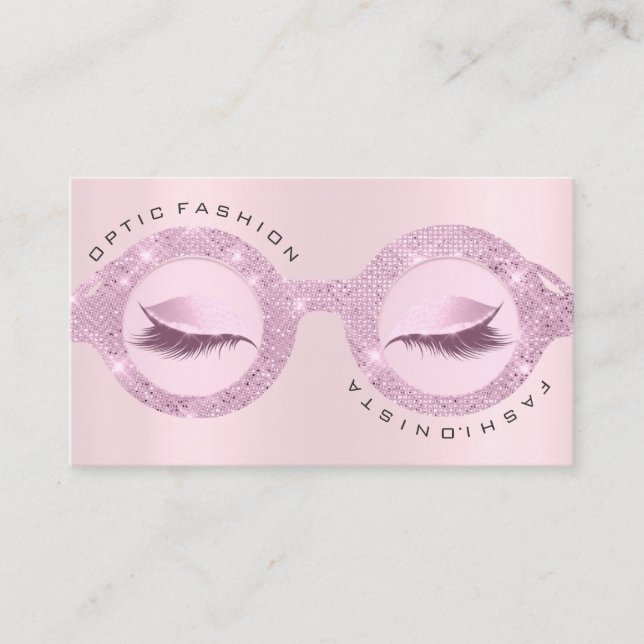 Terminierungskarte Optische Rose Pink Glam Brille Telefonnummerkarte (Vorderseite)