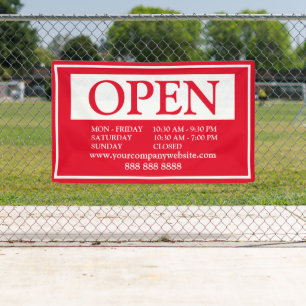 Terminkalender für Red and White Business Open Banner