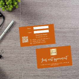 Terminkarte für das orangefarbene Firmenlogo Rabattkarte