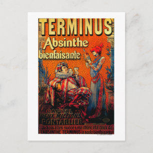 Terminus Absinthe Vintag PosterEurope Postkarte