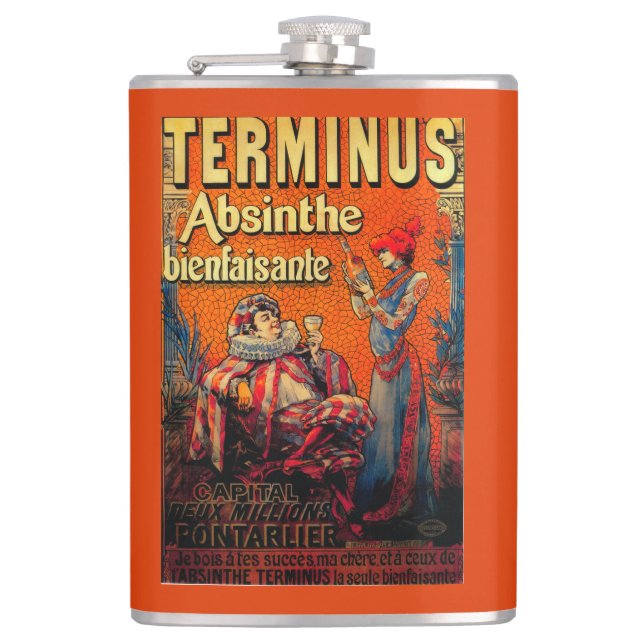 Terminus-Wermut Vintages PosterEurope Flachmann (Vorderseite)