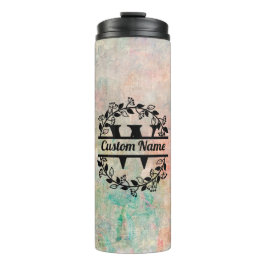 Termo W Floral Monogram Letter Thermosbecher