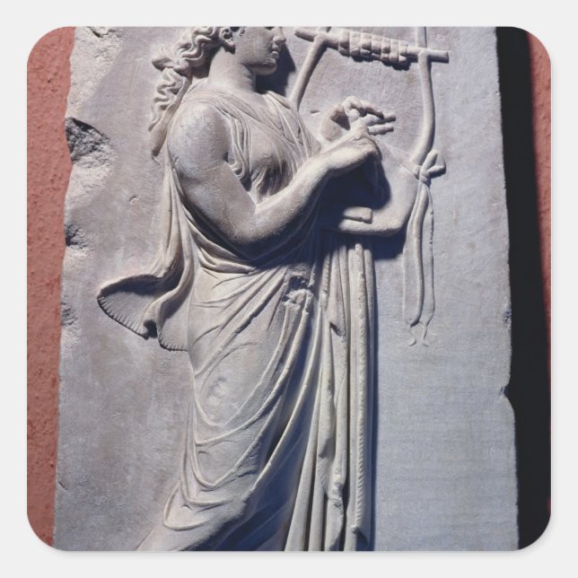 Terpsichore, die Muse des Tanzes und Liedes Quadratischer Aufkleber (Vorderseite)