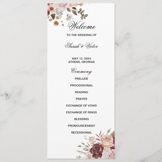 Terra Cotta and Green double side program card  Programm (Vorderseite)