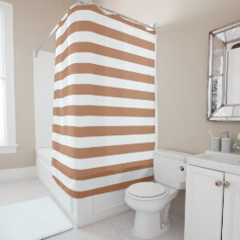 Terra Cotta and White Stripes Duschvorhang