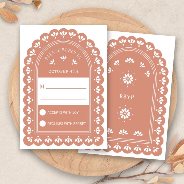 Terra Cotta Arch Herbsthochzeit RSVP Card (Terra Cotta Arch Autumn Wedding RSVP Card by Fiesta Valley Print)