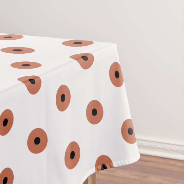 Terra Cotta Black Polka Dots Tischdecke (Beispiel)