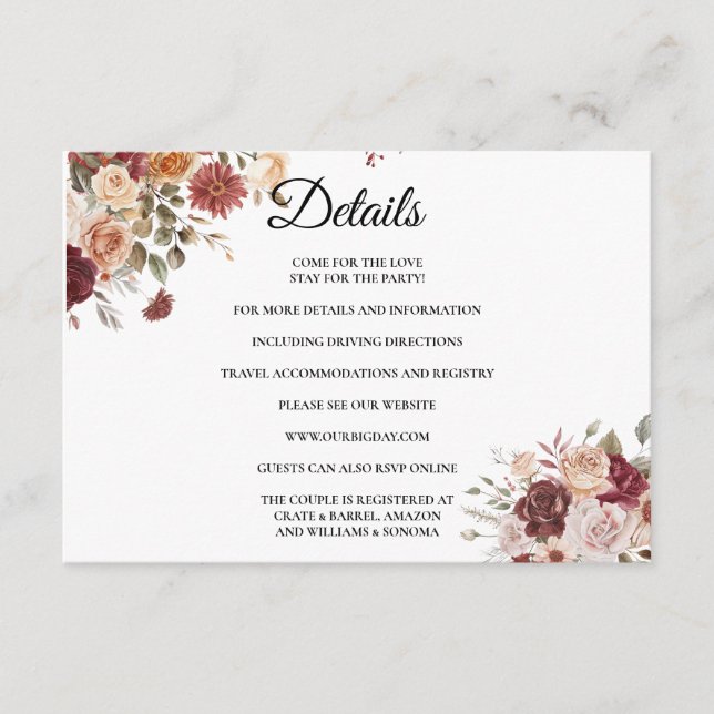 Terra Cotta Enclosure Card Details Begleitkarte (Vorderseite)