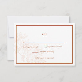 Terra Cotta Floral Simple Wedding RSVP Card