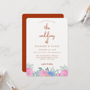Terra Cotta Floral Wedding Einladung