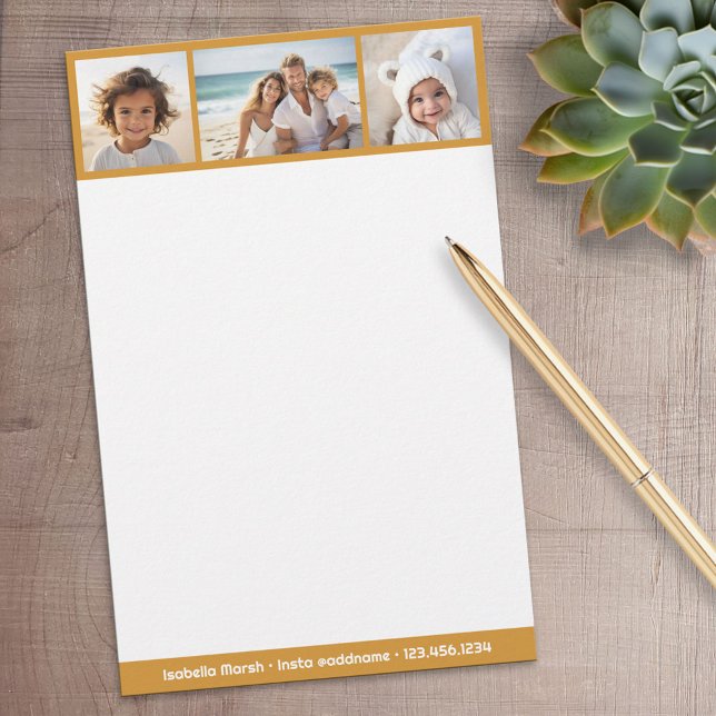 Terra Cotta Foto Collage - Custom Personal Briefpapier (Personalized Stationery)