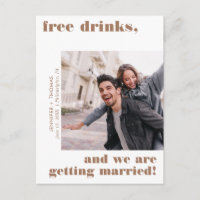 Terra Cotta Funny Free Drinks Foto Save the Date