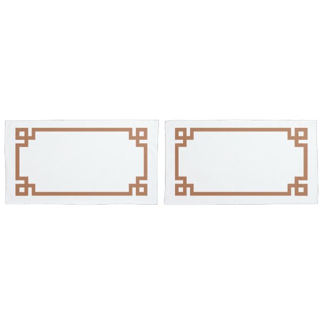 Terra Cotta Griechisch Key Border King Size Kissenbezug (Vorderseite-Set)