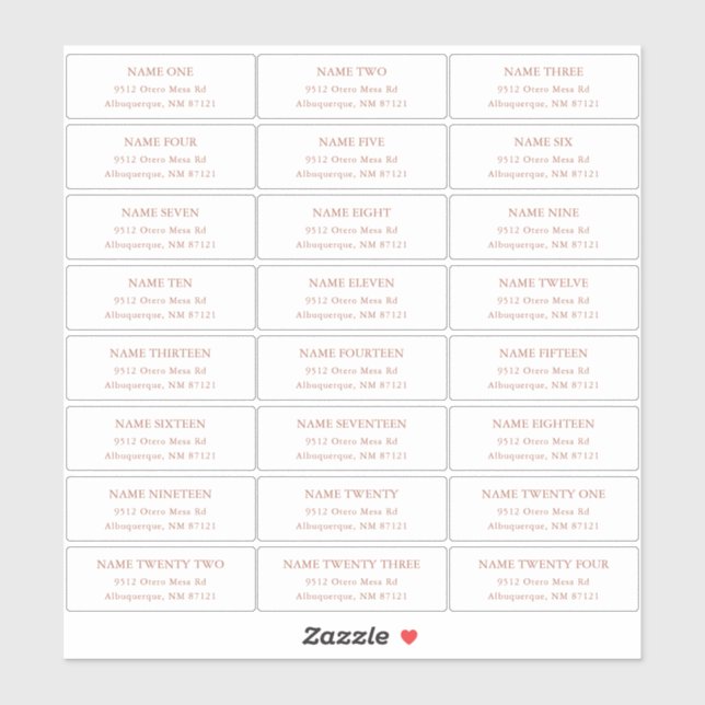 Terra Cotta Guest Address Labels (Blatt)