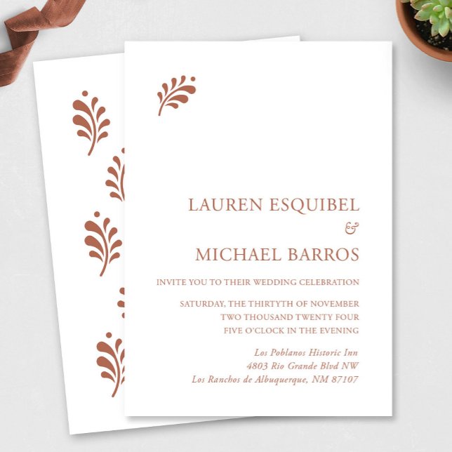 Terra Cotta Mexican Wedding Einladung (Terra Cotta Mexican Wedding Invitation by Fiesta Valley Print)