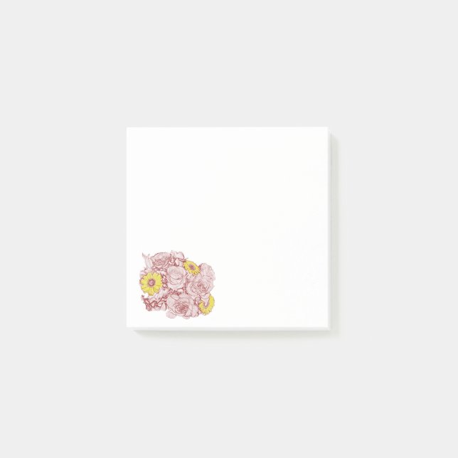 Terra Cotta Outlining Bouquet Post-it Klebezettel (Vorderseite)