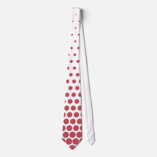 Terra Cotta Polka Dots Modern White Krawatte (Vorderseite)