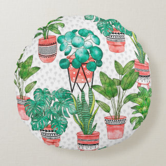 Terra cotta Pots Pflanze Aqua House Nahtlos Rundes Kissen