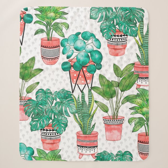 Terra cotta Pots Pflanze Aqua House Nahtlos  Sherpadecke (Vorderseite)