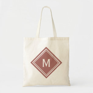 Terra Cotta Red Diamond Monogram Tragetasche