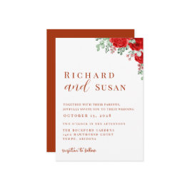 Terra Cotta Red Elegante Blume Wedding Einladung