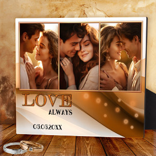 Terra Cotta Retro Boho Foto Wedding Plaque Fotoplatte