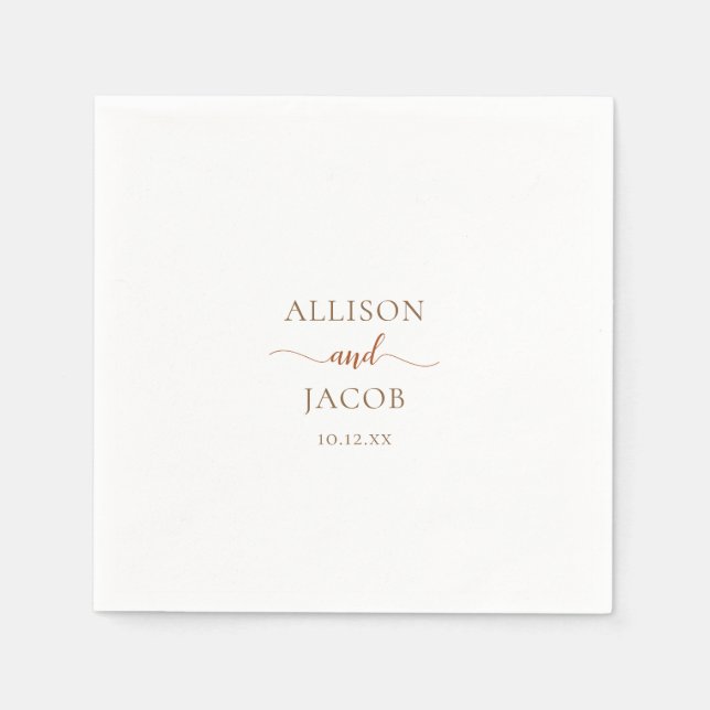 Terra Cotta Simple Wedding Serviette (Vorderseite)