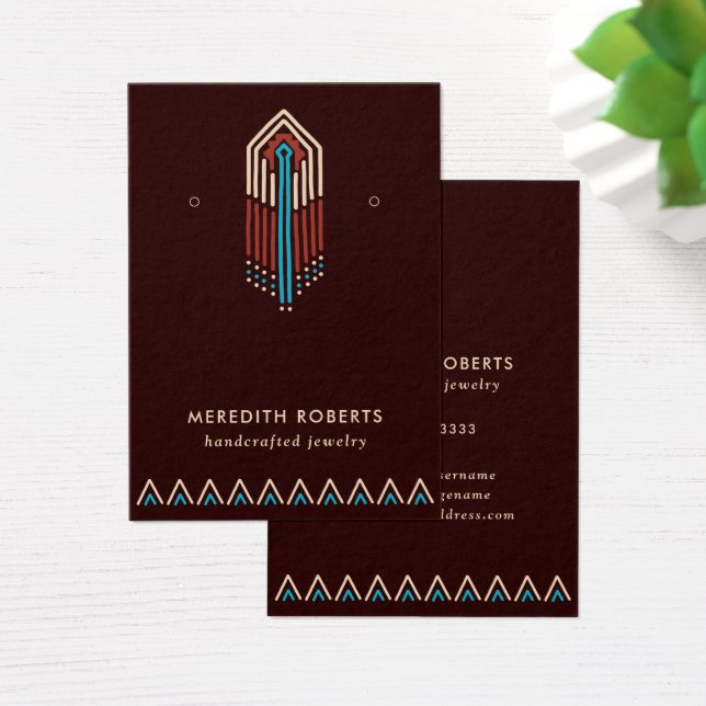 Terra Cotta Turquoise Tribal Earring Display Card (Schreibtisch)