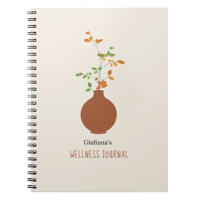 Terra Cotta Vase Self Care Wellness Journal (Devant)