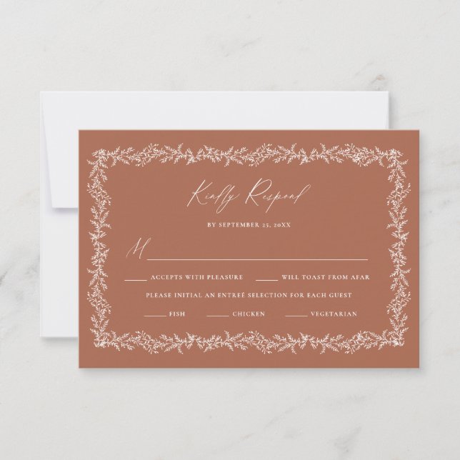 Terra Cotta Wedding Invitation UAWG Response Card RSVP Karte (Vorderseite)