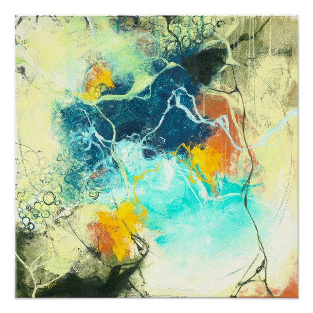 Terra - Green Abstract Design Poster (Vorderseite)