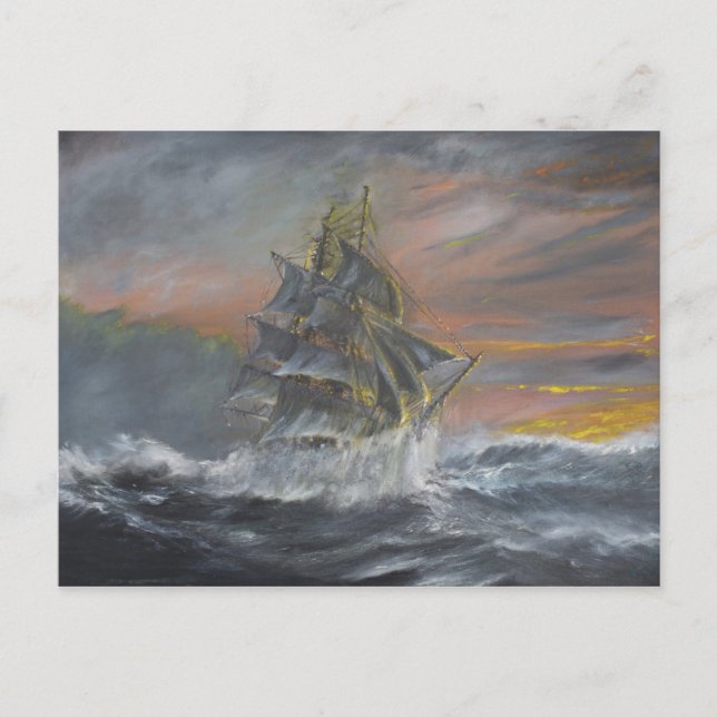 Terra Nova dringt in die wilde Gale Dawn Postkarte (Vorderseite)