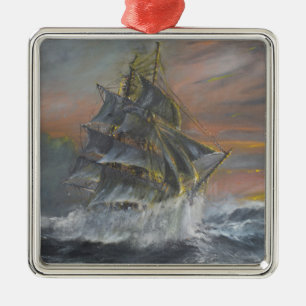 Terra-Nova geht in eine heftige Sturm-Dämmerung Silbernes Ornament