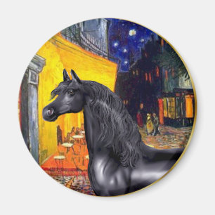 Terrace Cafe - Schwarzes Arabisches Pferd Magnet