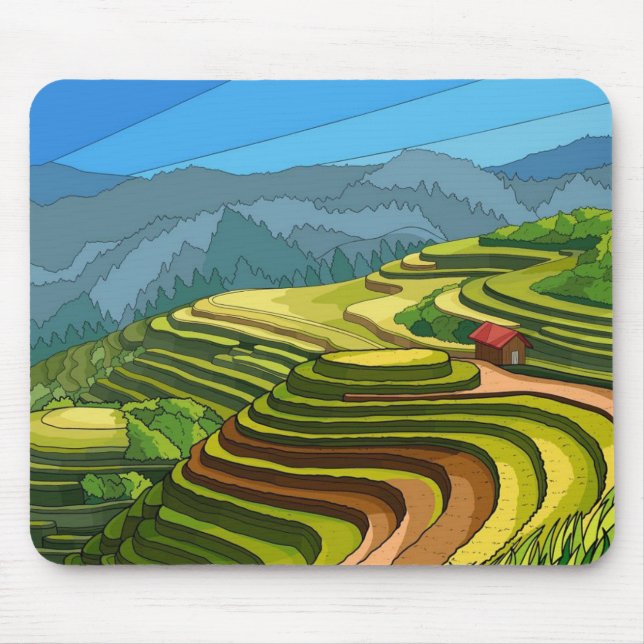 Terraced Fields Panorama Mousepad (Vorne)