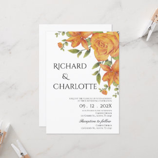 Terracota Burnt Orange Floral Eukalyptus Wedding Einladung