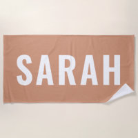 Terracota Pink Beige Retro Name Bachelorettuch