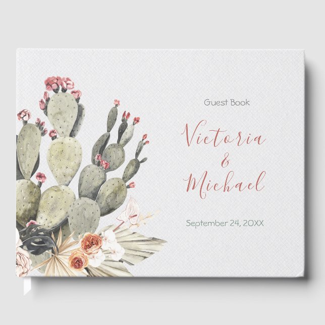 Terracota und Cactus Wedding Gästebuch (Vorderseite)