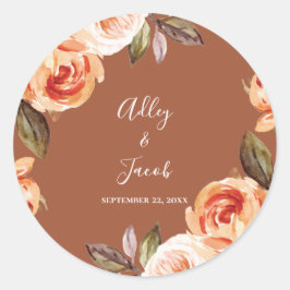 Terracott Fall Boho Gastgeschenk Hochzeit Runder Aufkleber