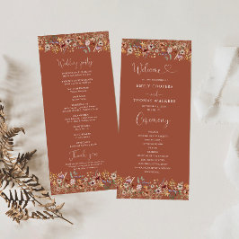 Terracott Tiny Wildblume Wedding Program Programm