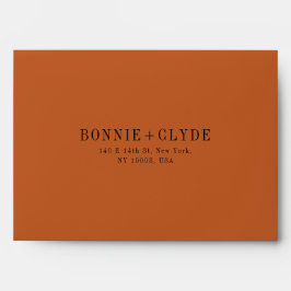 Terracotta A7 Wedding RSVP Umschlag mit Adresse