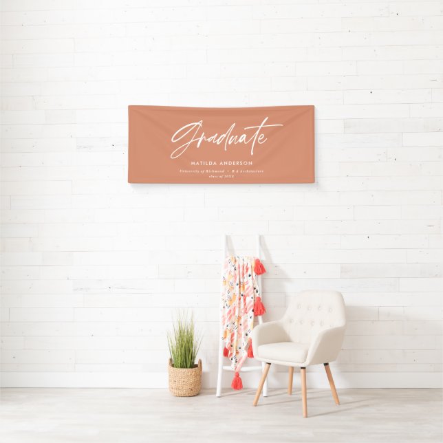 Terracotta Abschluss Moderne Skripte minimales Par Banner (Insitu)