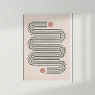 Terracotta Abstrakt Waves Poster