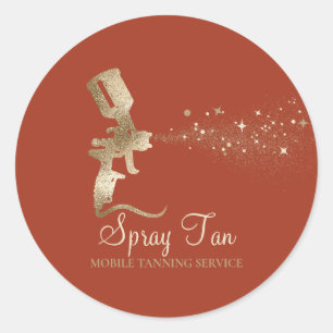 Terracotta Air Brush Gold Mobile Salon Spray Tan Runder Aufkleber
