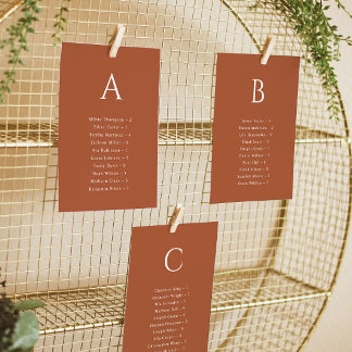Terracotta Alphabetische Hochzeitssattelkarte Einladung